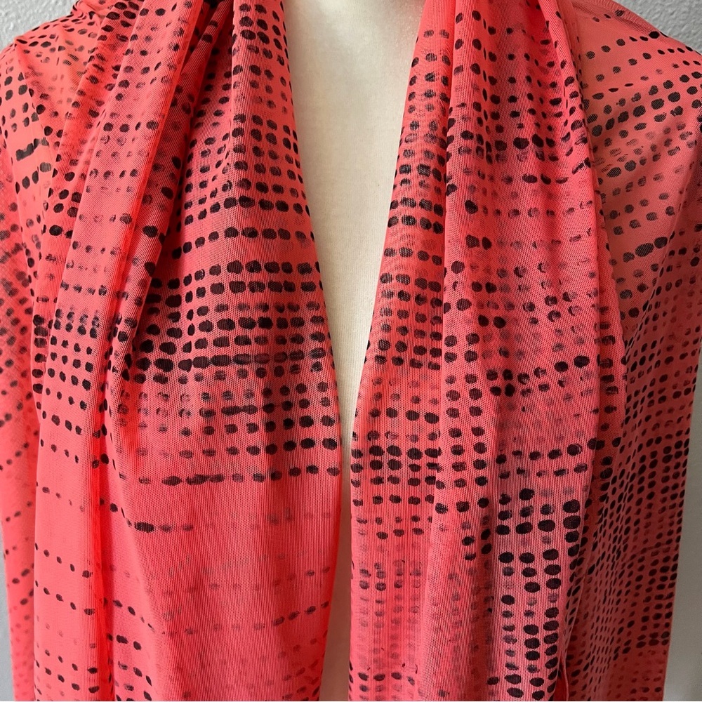 Gottex - Peachy and Black Leopard Print Wrap/Scarf - Picture 2 of 14